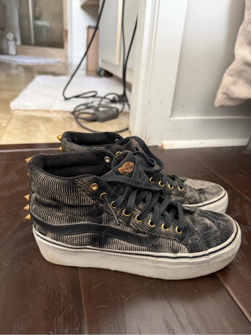 Vans acid wash denim sk8 high top platforms women’s size 8
